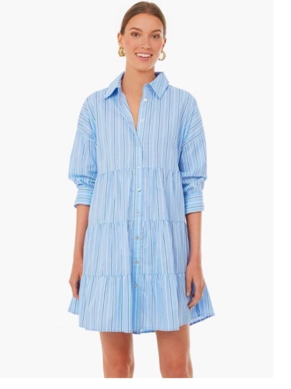 Tuckernuck Women’s Pomander Place Shades Of Blue Cara Mini Dress Size Small EUC